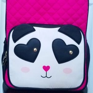 NWT Luv Betsey by Betsey Johnson Backpack Panda Bear Quilted Pink Black